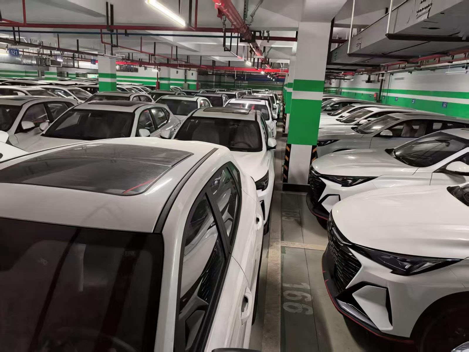 Indoor vehicle stock for export